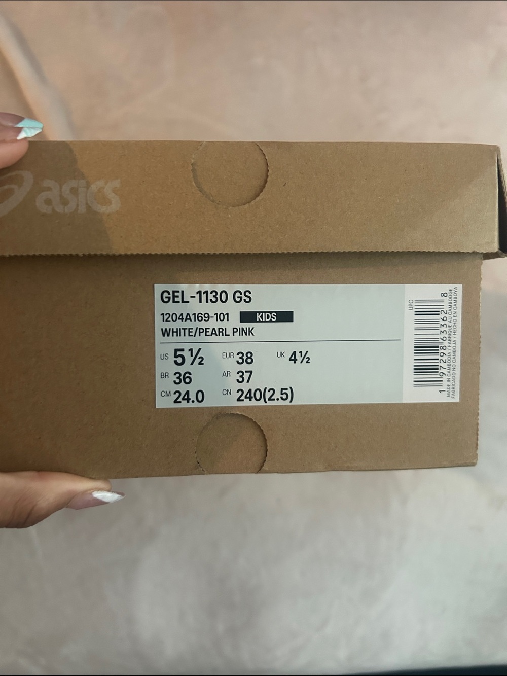 Asics White, Silver & Light Pink Athletic Running Shoes - Picture 7 of 7